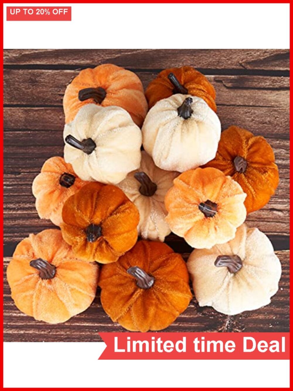 12 Pcs Artificial Velvet Foam Pumpkins Fall Harvest Thanksgiving Home Decor